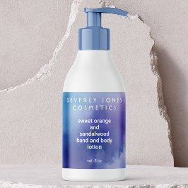 水エレガント色の青と紫の化粧品ラベル 長方形シール