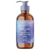 水エレガント色の青と紫の化粧品ラベル 長方形シール