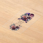 水エレガント色の馬術結婚の アクリル招待状 (レイダウン)