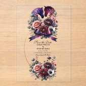 水エレガント色の馬術結婚の アクリル招待状 (正面)