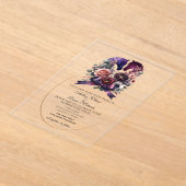 水エレガント色の馬術結婚の アクリル招待状 (レイダウン)