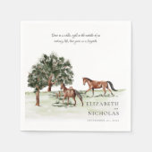 水エレガント色の馬術結婚の スタンダードカクテルナプキン (正面)