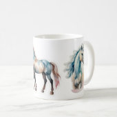 水エレガント色の馬 コーヒーマグカップ (正面右)