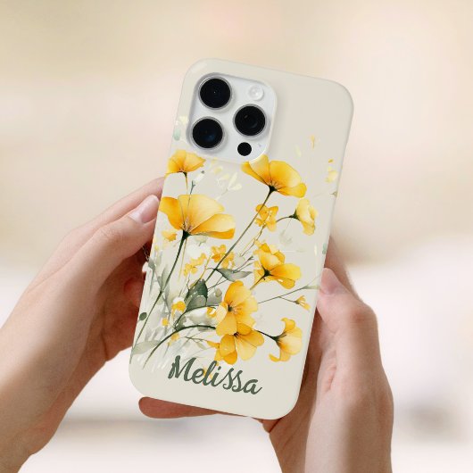 水エレガント色の黄色春の花 Case-Mate iPhoneケース