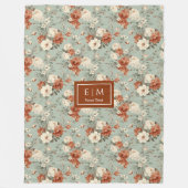 水エレガント色は銅とセージを投げる フリースブランケット (正面)