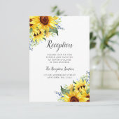 水エレガント色ひまわりウェディングレセプション エンクロージャーカード (スタンド正面)