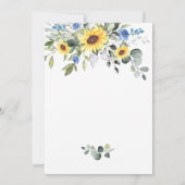 水エレガント色ひまわりユーカリ結婚ス 招待状 (裏面)