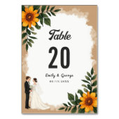 水エレガント色ひまわり夏フローラ結婚ズ テーブルナンバー (正面)