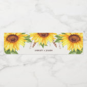 水エレガント色ひまわり夏結婚式の引き出物 ペットボトルラベル (シングルラベル)