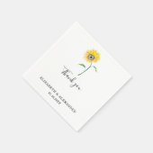 水エレガント色ひまわり結婚のシンプルシック スタンダードカクテルナプキン (角)