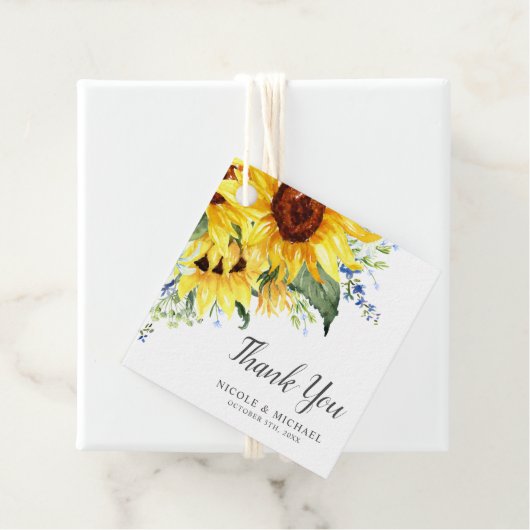 水エレガント色ひまわり結婚の感謝 フェイバータグ (インサイチュ)