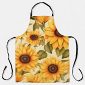 水エレガント色ひまわり エプロン (正面)