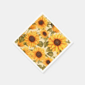 水エレガント色ひまわり スタンダードカクテルナプキン (角)