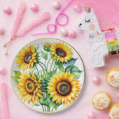 水エレガント色ひまわり ペーパープレート (パーティー)