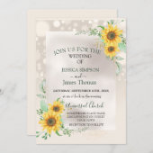 水エレガント色ひまわり 招待状 (正面/裏面)