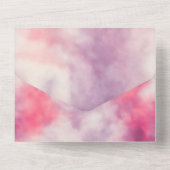 水エレガント色ほこりっぽいバラピンク結婚シックAl オールインワン招待状 (裏面)