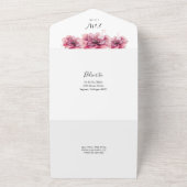 水エレガント色ほこりっぽいバラフローラ オールインワン招待状 (外側)