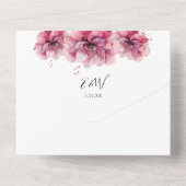 水エレガント色ほこりっぽいバラフローラ オールインワン招待状 (裏面)