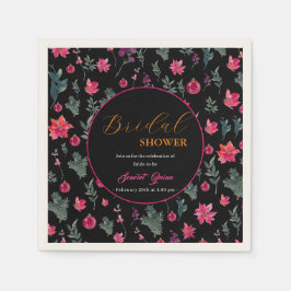 水エレガント色ほこりっぽいピンクフローラブライダルシャワー スタンダードカクテルナプキン