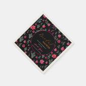 水エレガント色ほこりっぽいピンクフローラブライダルシャワー スタンダードカクテルナプキン (角)