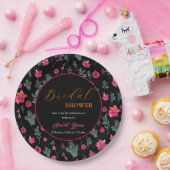 水エレガント色ほこりっぽいピンクフローラブライダルシャワー ペーパープレート (パーティー)