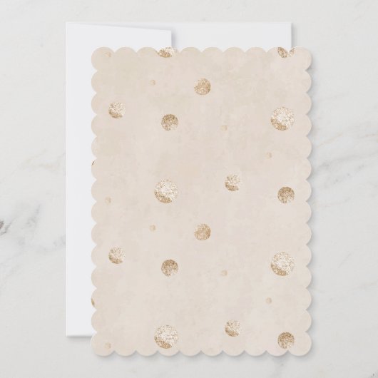 水エレガント色ほこりっぽい白い黄金の花の花束 招待状 (裏面)