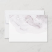 水エレガント色ほこりっぽい紫のフローラ結婚の色 サンキューカード (裏面)