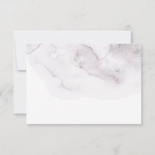 水エレガント色ほこりっぽい紫のフローラ結婚の色 サンキューカード (裏面)