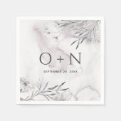 水エレガント色ほこりっぽい紫のフローラ結婚の色 スタンダードカクテルナプキン (正面)