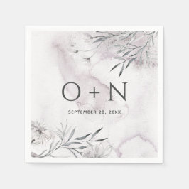 水エレガント色ほこりっぽい紫のフローラ結婚の色 スタンダードカクテルナプキン