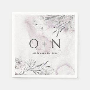 水エレガント色ほこりっぽい紫のフローラ結婚の色 スタンダードカクテルナプキン