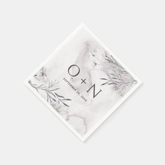 水エレガント色ほこりっぽい紫のフローラ結婚の色 スタンダードカクテルナプキン (角)