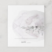 水エレガント色ほこりっぽい紫のフローラ結婚の色 プレイスカード (外部開封)