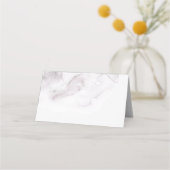 水エレガント色ほこりっぽい紫のフローラ結婚の色 プレイスカード (裏面)