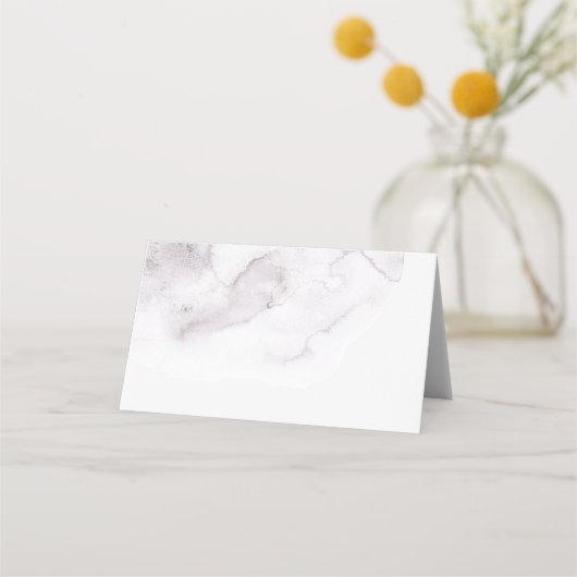 水エレガント色ほこりっぽい紫のフローラ結婚の色 プレイスカード (裏面)