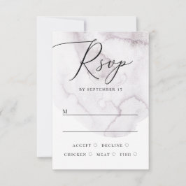 水エレガント色ほこりっぽい紫の結婚台本 出欠カード