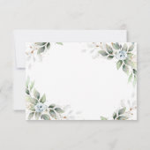 水エレガント色ほこりっぽい青い結婚葉 出欠カード (裏面)