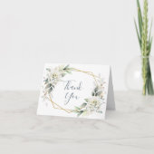 水エレガント色ほこりっぽい青い葉ありがとう サンキューカード (正面)