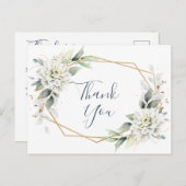 水エレガント色ほこりっぽい青い葉ありがとう ポストカード (正面/裏面)