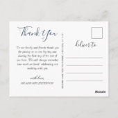 水エレガント色ほこりっぽい青い葉ありがとう ポストカード (裏面)