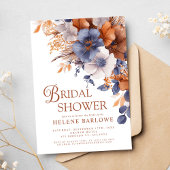 水エレガント色ほこりっぽい青さびブライダルシャワー 招待状