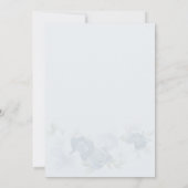 水エレガント色ほこりっぽい青フローラブライダルシャワー 招待状 (裏面)