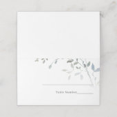 水エレガント色ほこりっぽい青フローラ座席表 プレイスカード (外部開封)