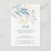 水エレガント色ほこりっぽい青金ゴールドフローラ詳細 エンクロージャーカード (正面)