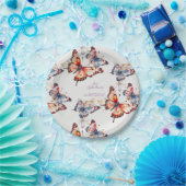 水エレガント色よくはしゃぐ蝶カスタム ペーパープレート (パーティー)