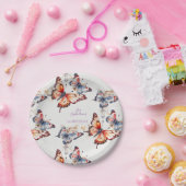 水エレガント色よくはしゃぐ蝶カスタム ペーパープレート (パーティー)