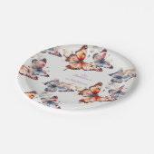 水エレガント色よくはしゃぐ蝶カスタム ペーパープレート (アングル)