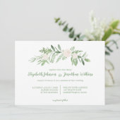 水エレガント色アイボリーバラ結婚式 招待状 (スタンド正面)