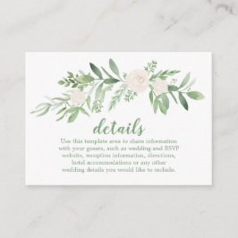 水エレガント色アイボリーバラ結婚詳細 エンクロージャーカード