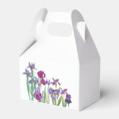 水エレガント色アイリスの花のスクリプ結婚ト フェイバーボックス (裏面サイド)